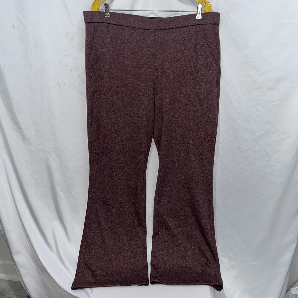Lee Pants Womens Size XL Heather Burgundy Flared Workwear Comfy Stretchy Pockets